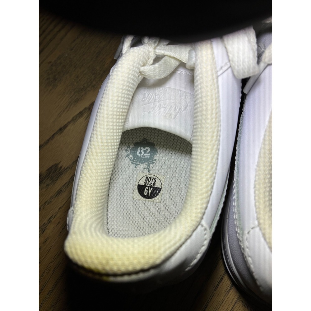 Nike Air Force 1 Low Triple White Leather Sneakers Boys 6Y Womens 7.5 314192-117 - Picture 7 of 10